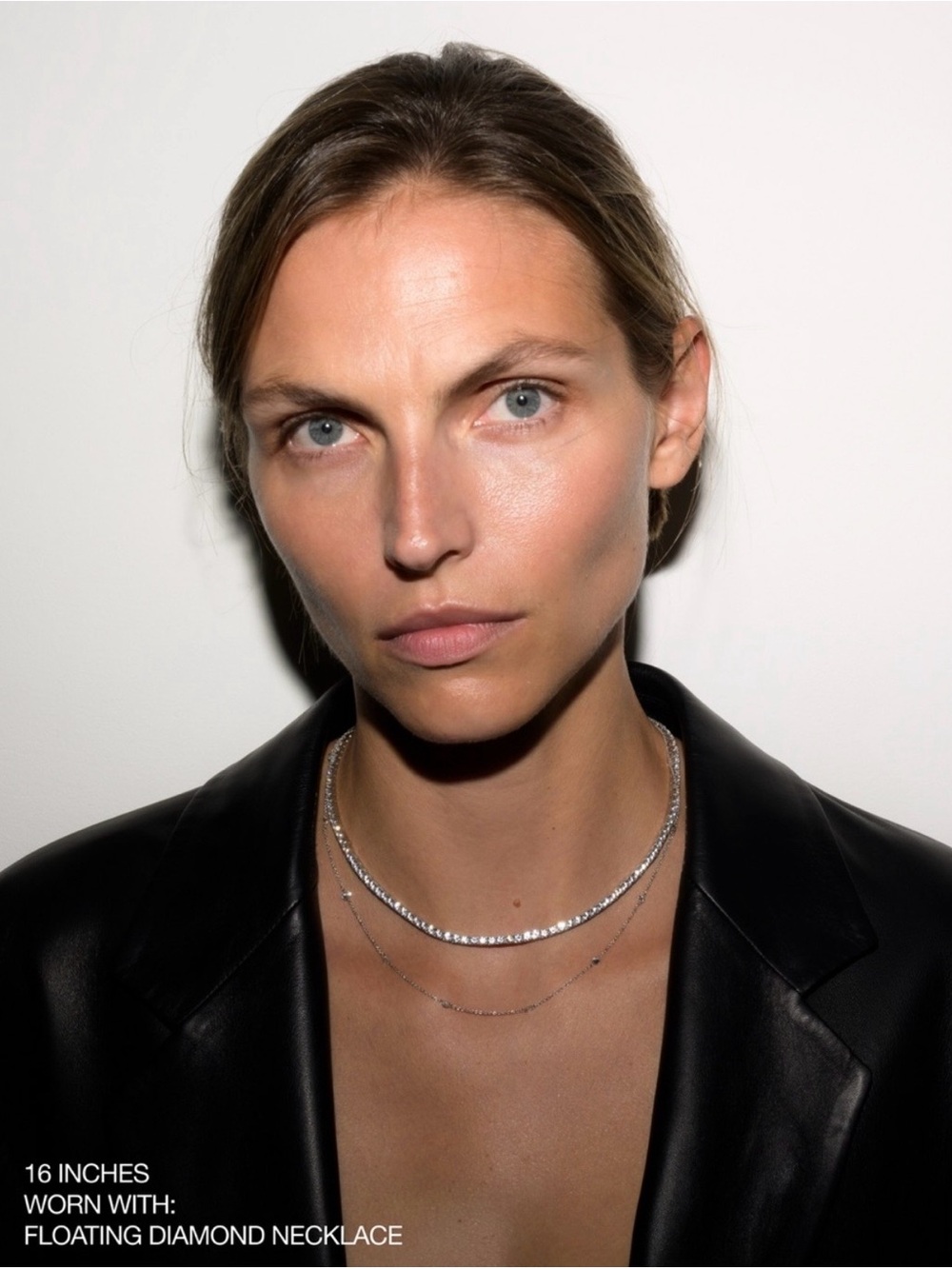 16 inch KATE RIVIÈRE NECKLACE IN 3MM LAB WHITE SAPPHIRE